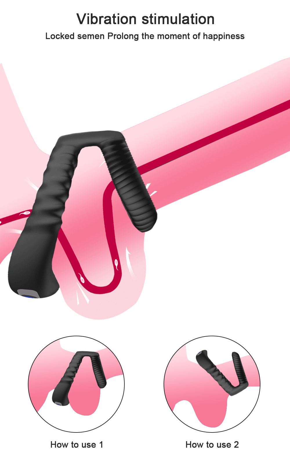 Vibrating Cock Ring for Men Ejaculation Delay Penis Ring Vibrator Silicone Chastity Cage Clitoris Stimulator Sex Toy for Couples