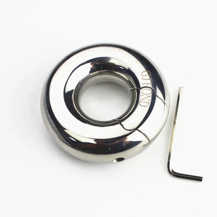 Custom Size+19 Sizes Stainless Steel Scrotum Pendant Penis Cock Ring Restraint Chastity Device Testicle Penis Training  BB2-80 - Image 5