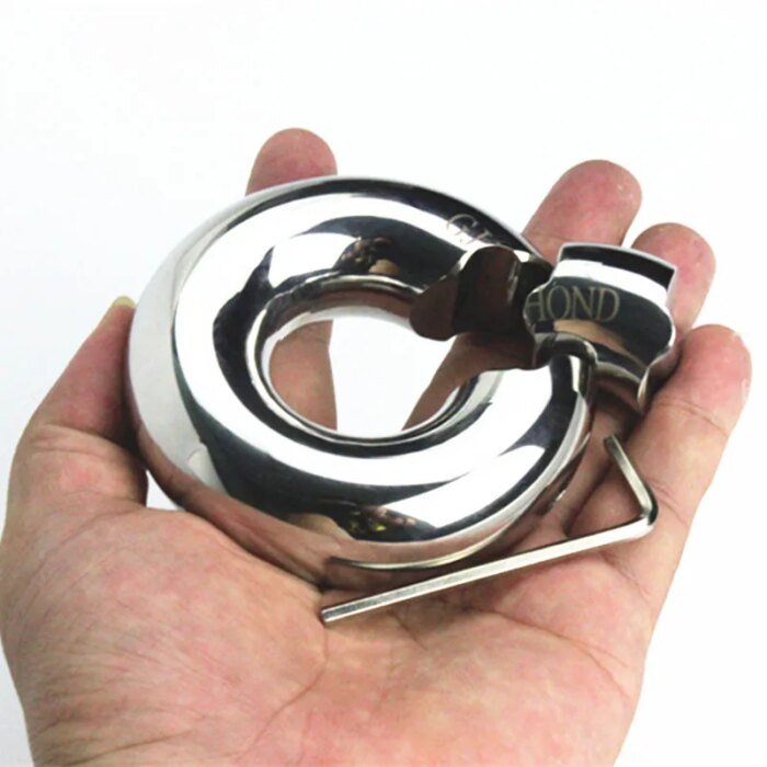 Custom Size+19 Sizes Stainless Steel Scrotum Pendant Penis Cock Ring Restraint Chastity Device Testicle Penis Training  BB2-80 - Image 3