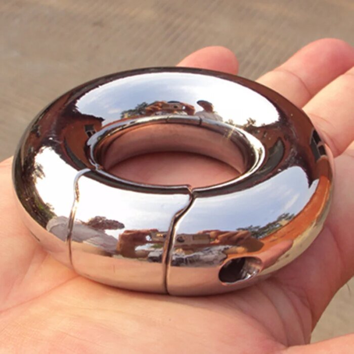 Custom Size+19 Sizes Stainless Steel Scrotum Pendant Penis Cock Ring Restraint Chastity Device Testicle Penis Training  BB2-80 - Image 1