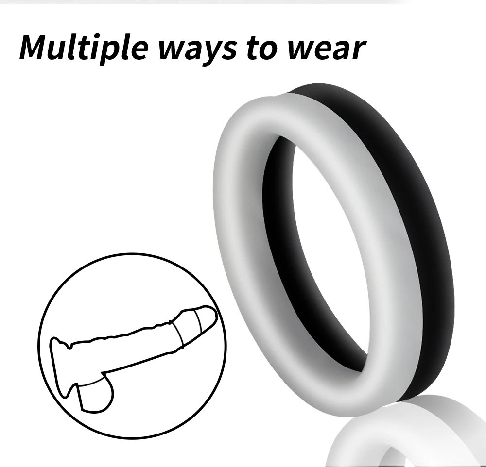 Silicone Penis Ring Male Cock Ring Lock Delay Ejaculation Ball Stretcher Adult Sex Toys For Men Cockring chastity nillo pene