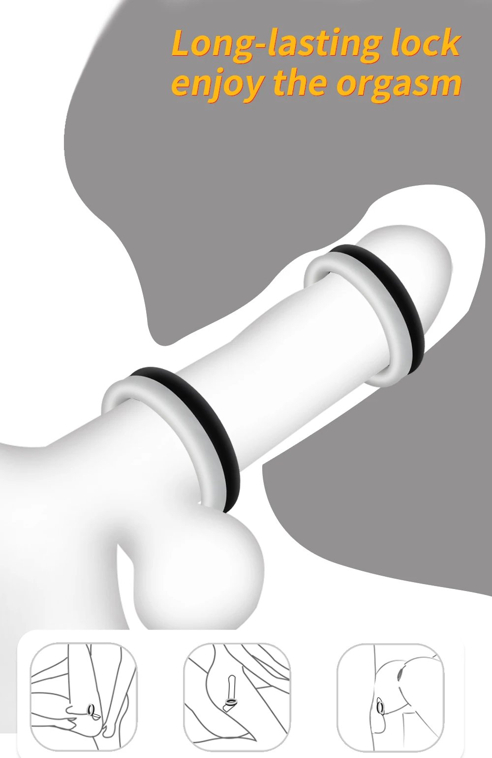 Silicone Penis Ring Male Cock Ring Lock Delay Ejaculation Ball Stretcher Adult Sex Toys For Men Cockring chastity nillo pene