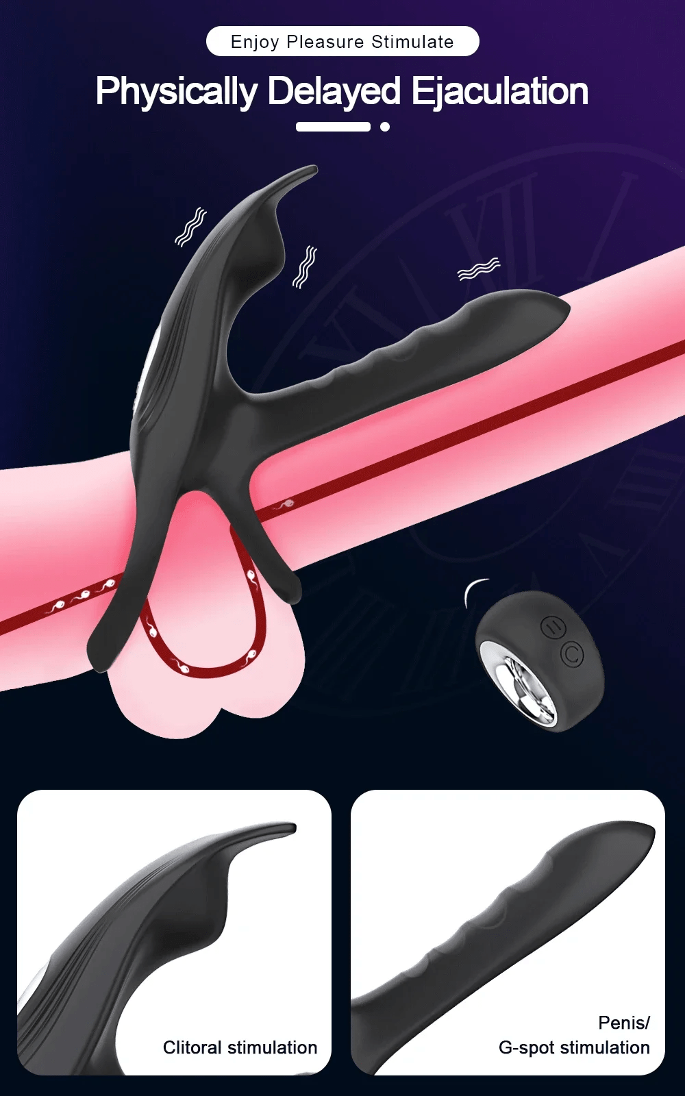 Vibrating Cock Ring Penis Ring for Men Ejaculation Delay Remote Control Penis Vibrator Clitoris Stimulator Sex Toy for Couples