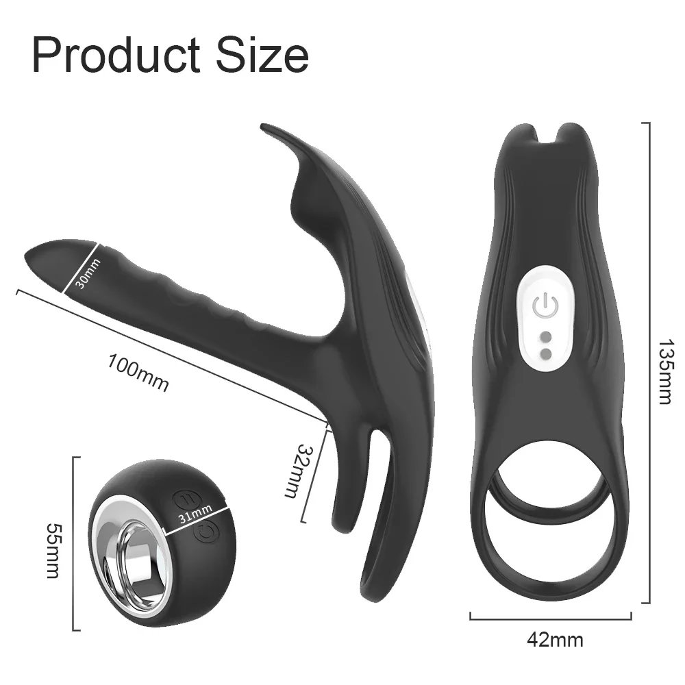 Vibrating Cock Ring Penis Ring for Men Ejaculation Delay Remote Control Penis Vibrator Clitoris Stimulator Sex Toy for Couples