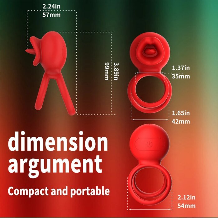 Vibrating Cock Ring App Penis Ring Vibrator Clitoral Stimulator with Licking Mouth Adult Sex Toy for Men Women Couples Pleasure - Image 3