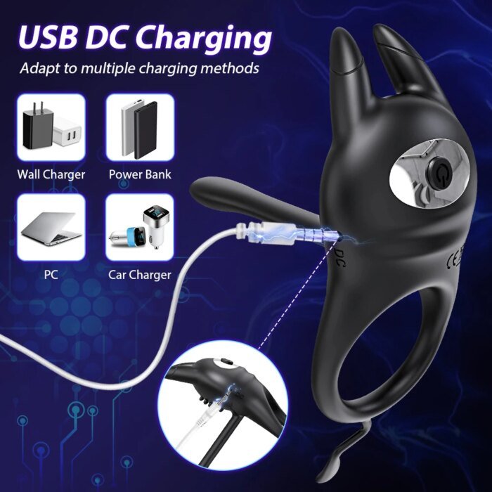 Vibrating Cock Ring for Men Ejaculation Delay Penis Ring Penis Vibrator Clitoris Stimulator Chastity Cage Sex Toy for Couples - Image 4