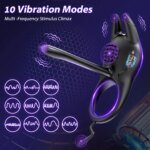 Vibrating Cock Ring for Men Ejaculation Delay Penis Ring Penis Vibrator Clitoris Stimulator Chastity Cage Sex Toy for Couples - Image 3