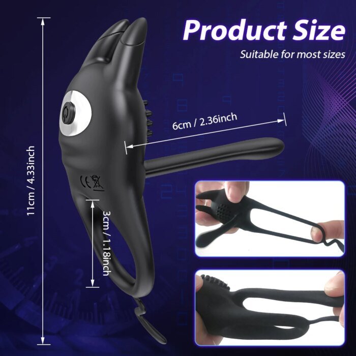 Vibrating Cock Ring for Men Ejaculation Delay Penis Ring Penis Vibrator Clitoris Stimulator Chastity Cage Sex Toy for Couples - Image 6