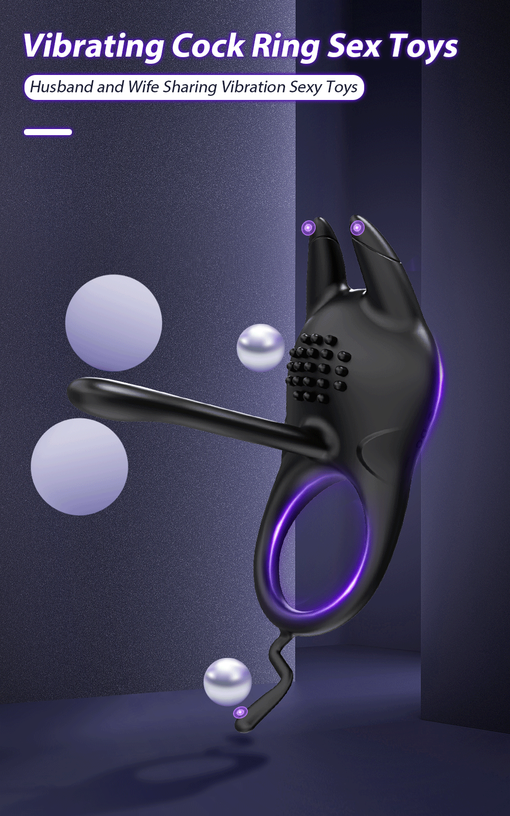 Vibrating Cock Ring for Men Ejaculation Delay Penis Ring Penis Vibrator Clitoris Stimulator Chastity Cage Sex Toy for Couples