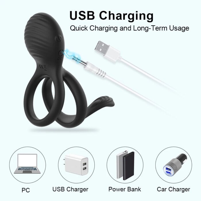Wireless Remote Control Cockring Vibrator Clitoris Stimulation Sleeve for Penis Ring  Sex Toys for Men Male Chastity Cock Rings - Image 6