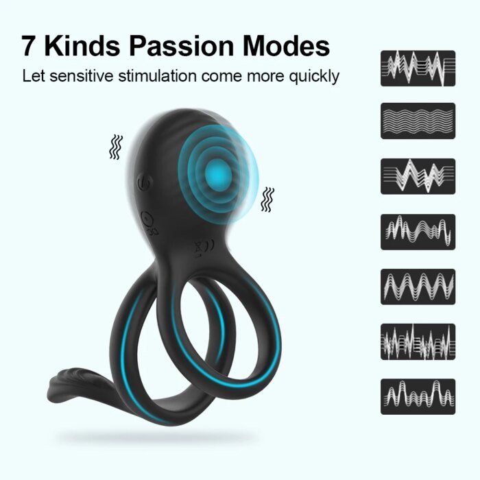 Wireless Remote Control Cockring Vibrator Clitoris Stimulation Sleeve for Penis Ring  Sex Toys for Men Male Chastity Cock Rings - Image 3