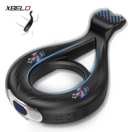 APP Remote Control Vibrating Cock Ring Penis Ring for Men Ejaculation Delay Chastity Cage Clit Stimulator Sex Toy for Men 18+