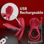 Rose Penis Ring Cock Ring Vibration Toy Female G-spot Clitoral Stimulation Male Penis Ring Cock Ring for Adult Sex Toy Couple - Image 6