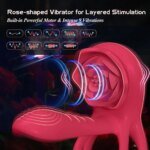Rose Penis Ring Cock Ring Vibration Toy Female G-spot Clitoral Stimulation Male Penis Ring Cock Ring for Adult Sex Toy Couple - Image 3