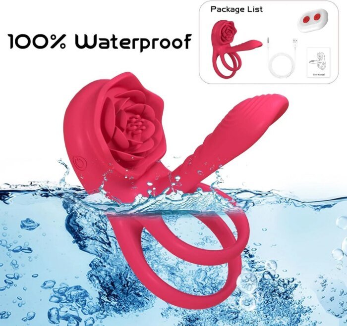 Rose Penis Ring Cock Ring Vibration Toy Female G-spot Clitoral Stimulation Male Penis Ring Cock Ring for Adult Sex Toy Couple - Image 5