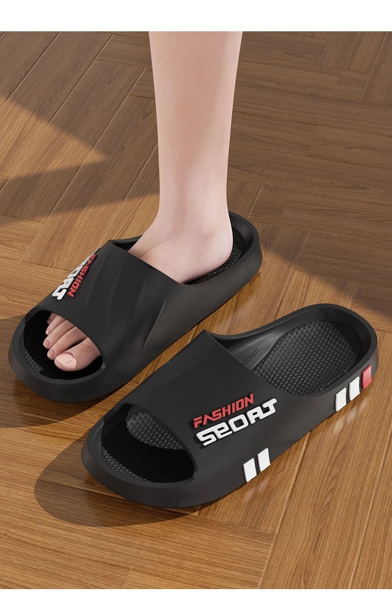 Summer Men Sport Style Slippers Soft Sole Bathroom Anti-slip Outdoor Wear-resistant Beach Fashion Leisure Flat Home Shoes Couple