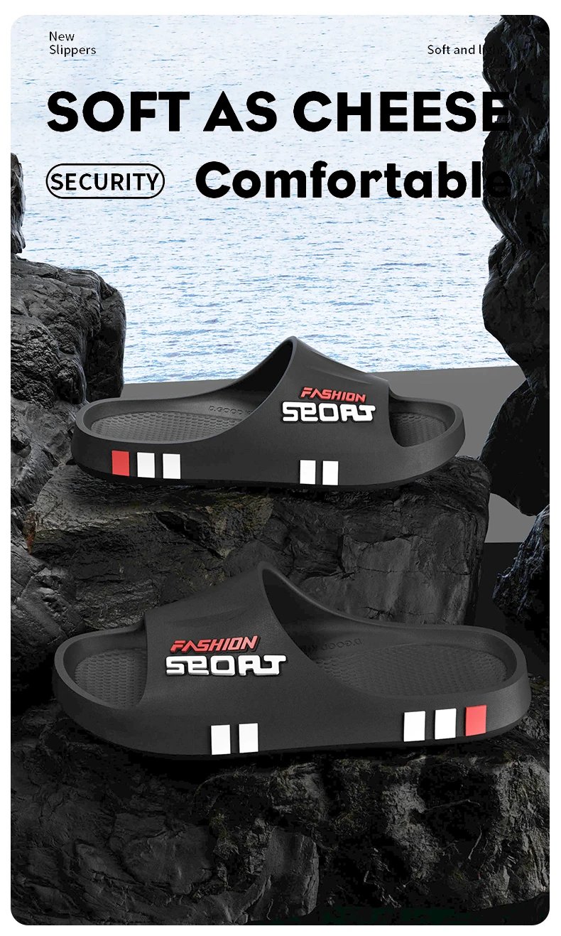 Summer Men Sport Style Slippers Soft Sole Bathroom Anti-slip Outdoor Wear-resistant Beach Fashion Leisure Flat Home Shoes Couple