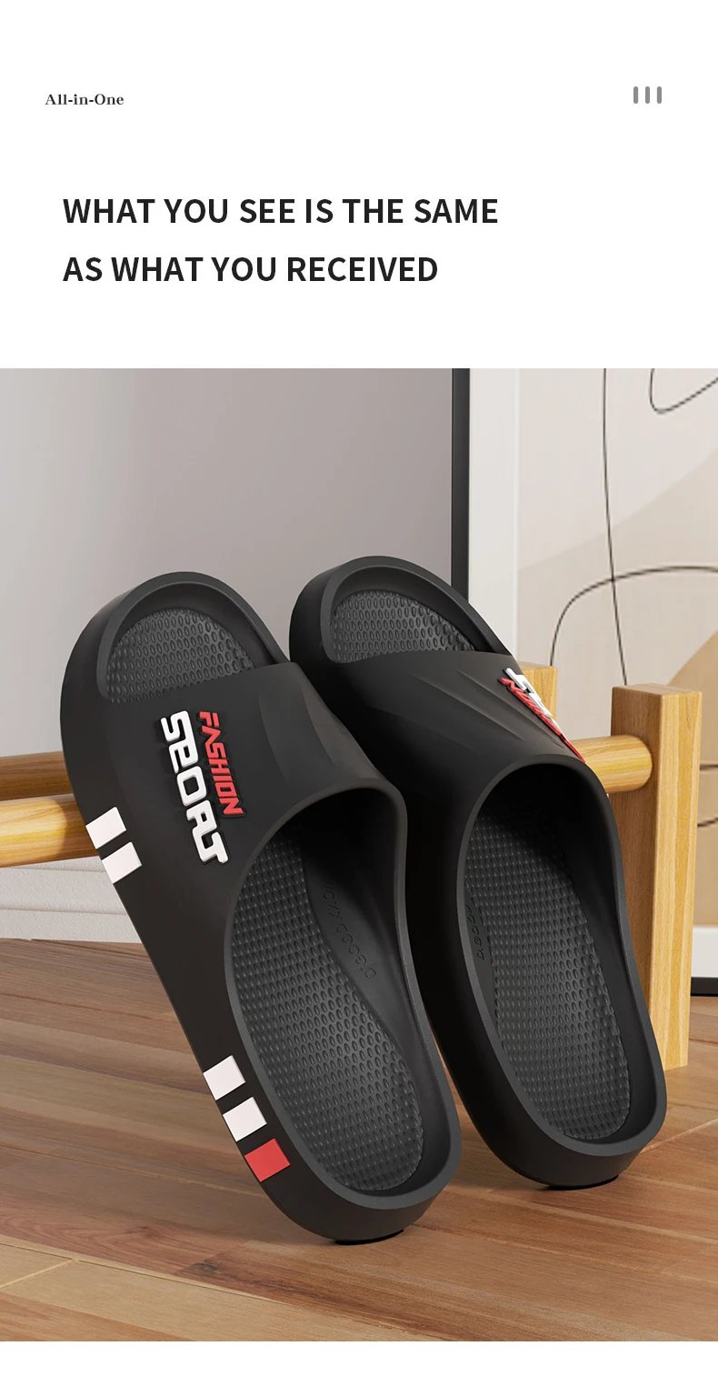 Summer Men Sport Style Slippers Soft Sole Bathroom Anti-slip Outdoor Wear-resistant Beach Fashion Leisure Flat Home Shoes Couple