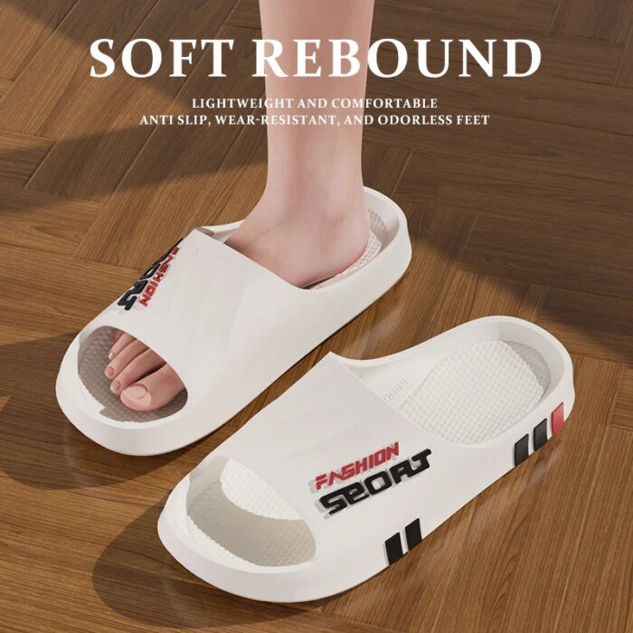 Summer Men Sport Style Slippers Soft Sole Bathroom Anti-slip Outdoor Wear-resistant Beach Fashion Leisure Flat Home Shoes Couple - Image 3