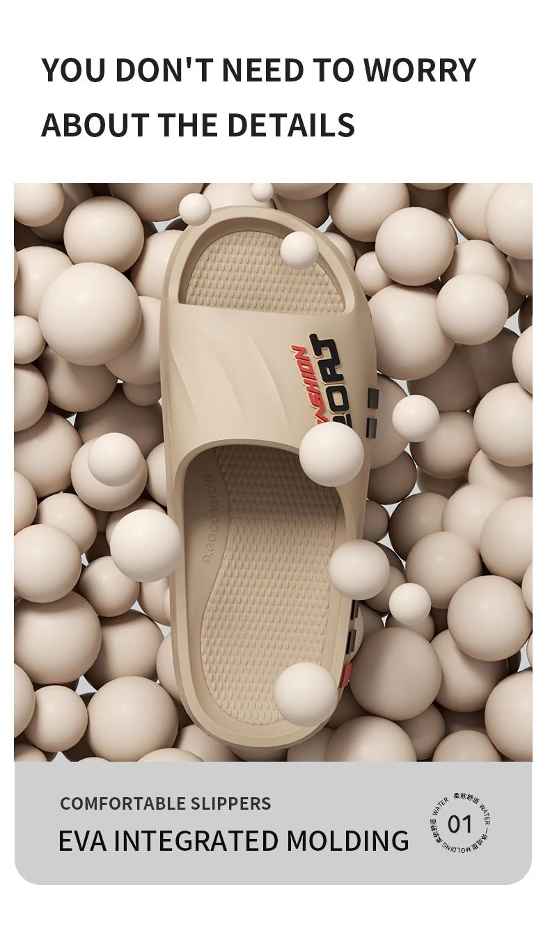 Summer Men Sport Style Slippers Soft Sole Bathroom Anti-slip Outdoor Wear-resistant Beach Fashion Leisure Flat Home Shoes Couple