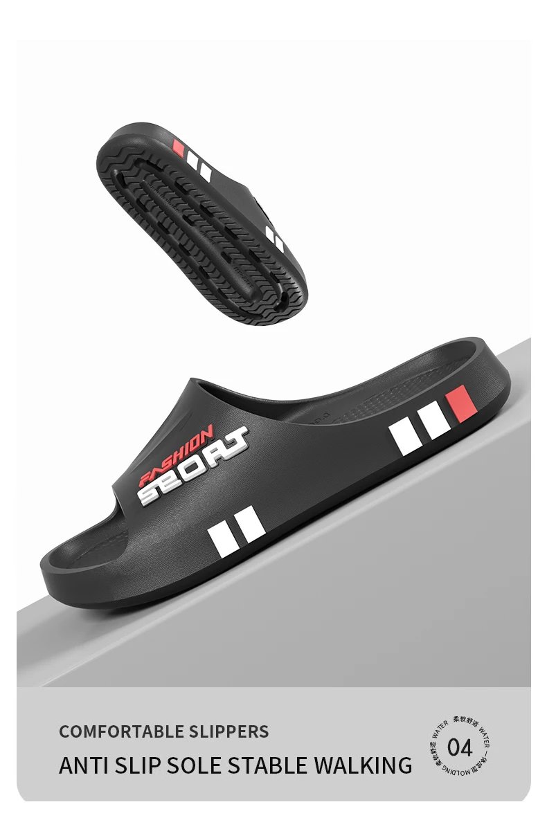 Summer Men Sport Style Slippers Soft Sole Bathroom Anti-slip Outdoor Wear-resistant Beach Fashion Leisure Flat Home Shoes Couple