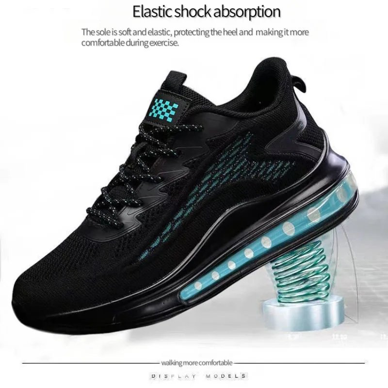 Spring and Autumn New Men's Casual Air Cushion Running Shoes Lightweight Mesh Casual Shoes Anti-Slip Shock Absorbing Sports Shoe