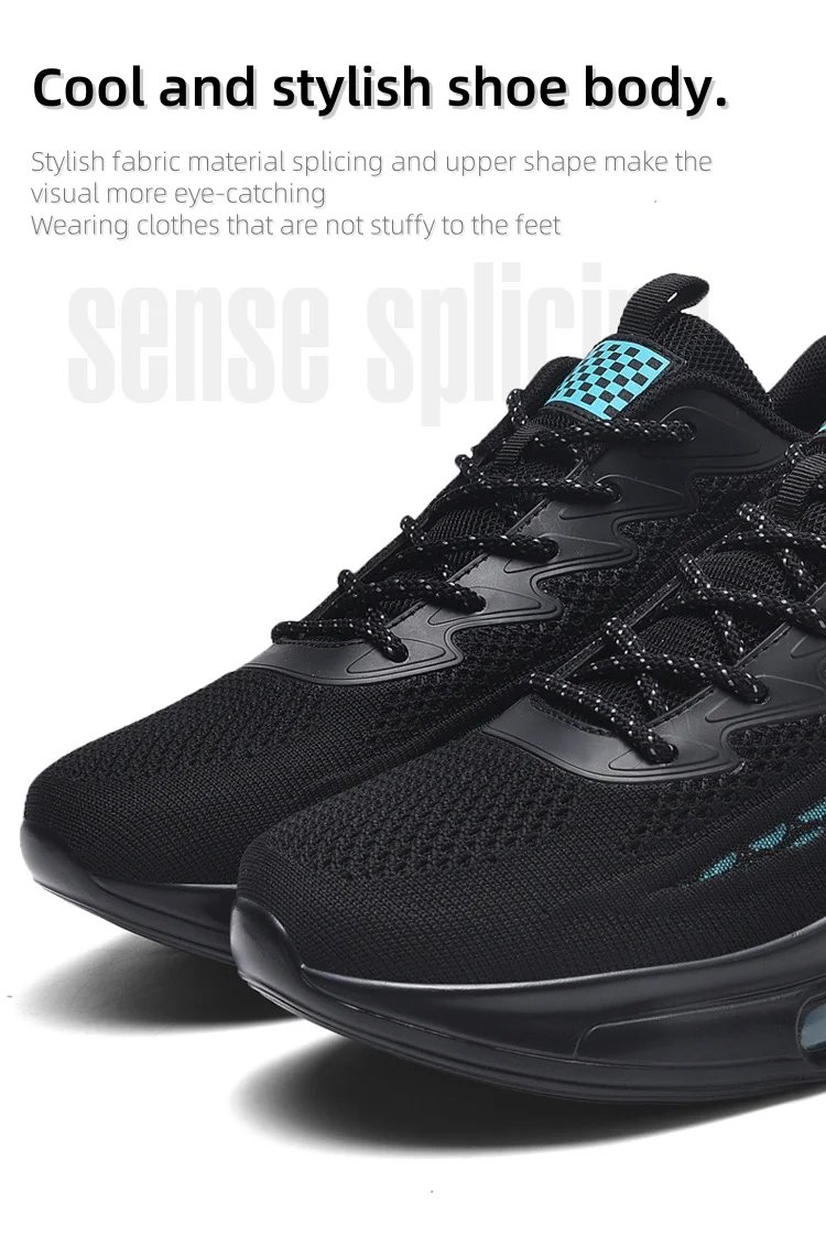 Spring and Autumn New Men's Casual Air Cushion Running Shoes Lightweight Mesh Casual Shoes Anti-Slip Shock Absorbing Sports Shoe