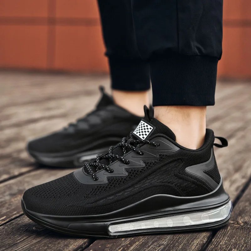 Spring and Autumn New Men's Casual Air Cushion Running Shoes Lightweight Mesh Casual Shoes Anti-Slip Shock Absorbing Sports Shoe