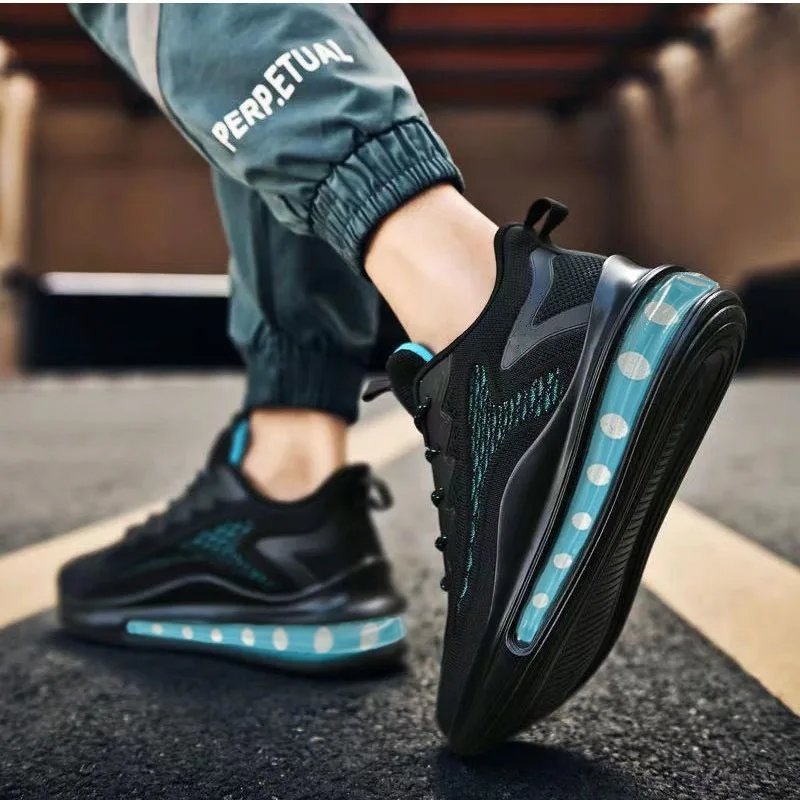Spring and Autumn New Men's Casual Air Cushion Running Shoes Lightweight Mesh Casual Shoes Anti-Slip Shock Absorbing Sports Shoe
