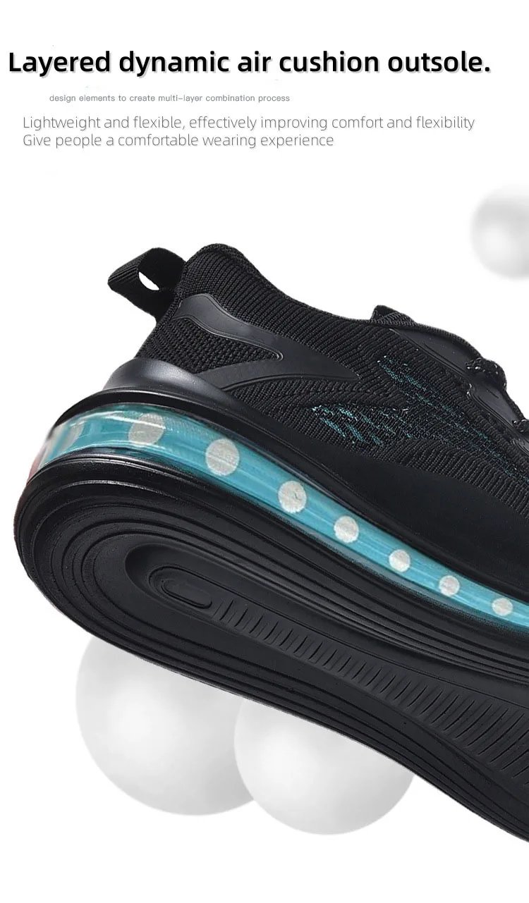 Spring and Autumn New Men's Casual Air Cushion Running Shoes Lightweight Mesh Casual Shoes Anti-Slip Shock Absorbing Sports Shoe