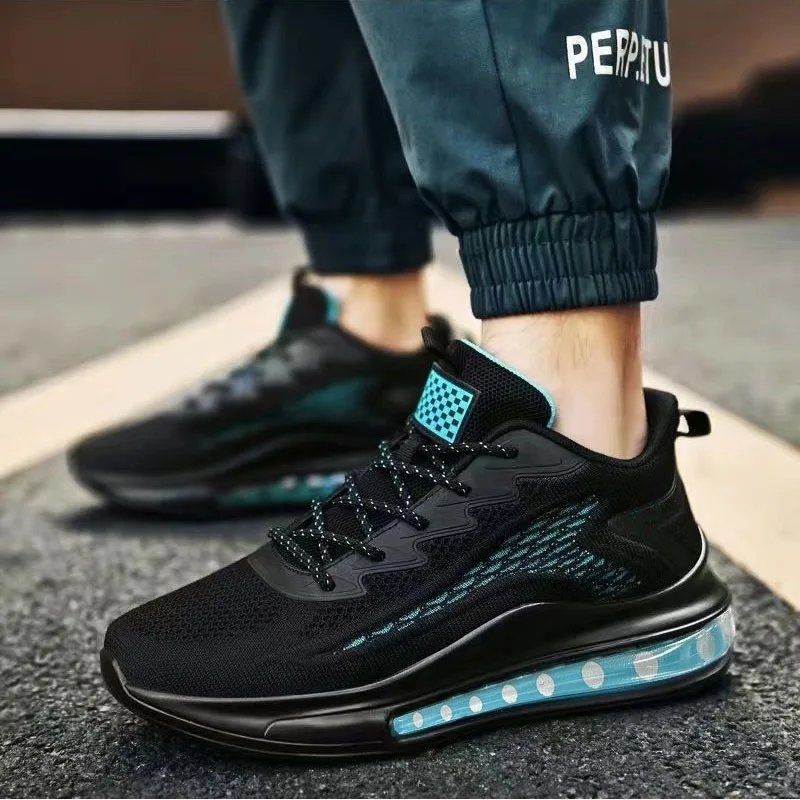Spring and Autumn New Men's Casual Air Cushion Running Shoes Lightweight Mesh Casual Shoes Anti-Slip Shock Absorbing Sports Shoe