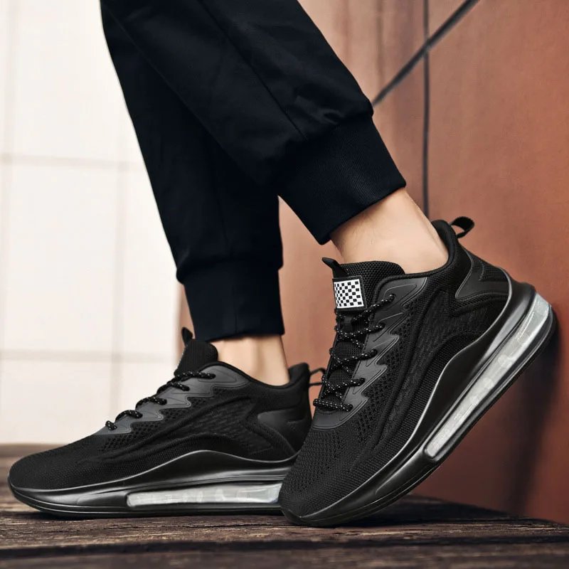 Spring and Autumn New Men's Casual Air Cushion Running Shoes Lightweight Mesh Casual Shoes Anti-Slip Shock Absorbing Sports Shoe