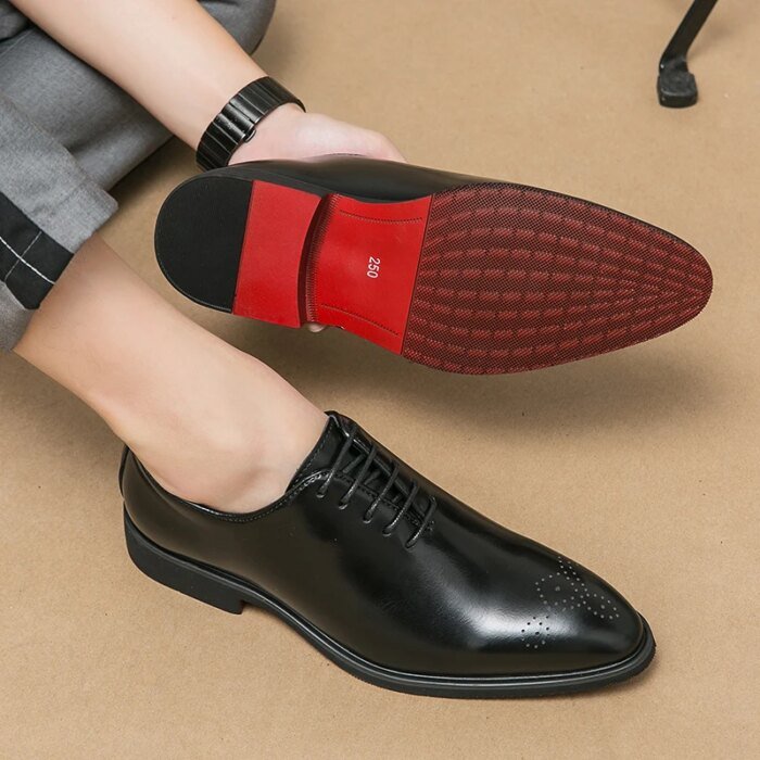 Luxury Mens Leather Shoes High Quality Men's Shoes Fashion Oxford Wedding Men Dress Leather Shoes 2024 Gentleman Office Man Shoe - Image 5