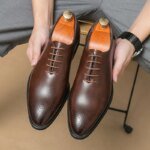 Luxury Mens Leather Shoes High Quality Men's Shoes Fashion Oxford Wedding Men Dress Leather Shoes 2024 Gentleman Office Man Shoe - Image 3