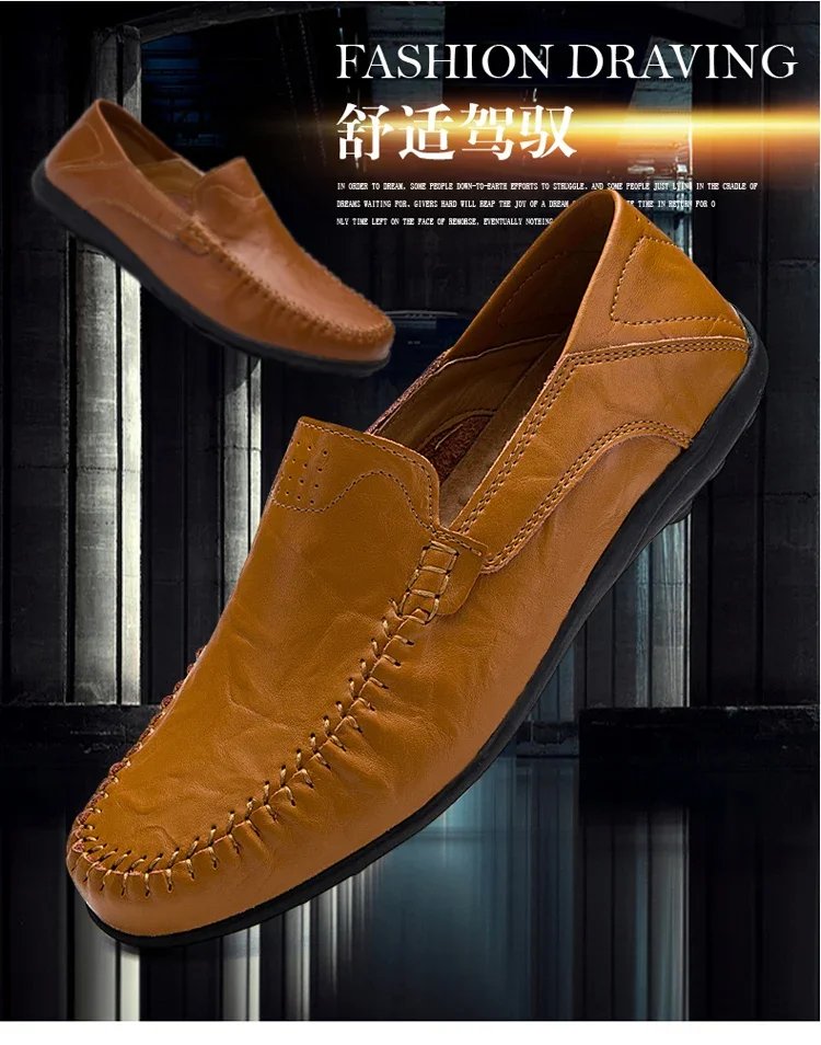Genuine Leather Men Shoes Casual Italian Mens Loafers Moccasins Luxury Brand Formal Slip on Male Boat Shoes Zapatos De Hombre