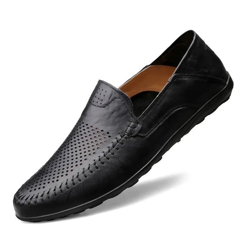 Genuine Leather Men Shoes Casual Italian Mens Loafers Moccasins Luxury Brand Formal Slip on Male Boat Shoes Zapatos De Hombre