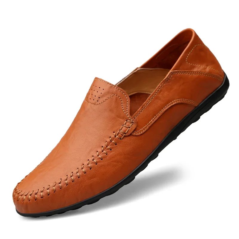 Genuine Leather Men Shoes Casual Italian Mens Loafers Moccasins Luxury Brand Formal Slip on Male Boat Shoes Zapatos De Hombre