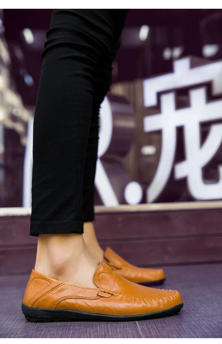 Genuine Leather Men Shoes Casual Italian Mens Loafers Moccasins Luxury Brand Formal Slip on Male Boat Shoes Zapatos De Hombre