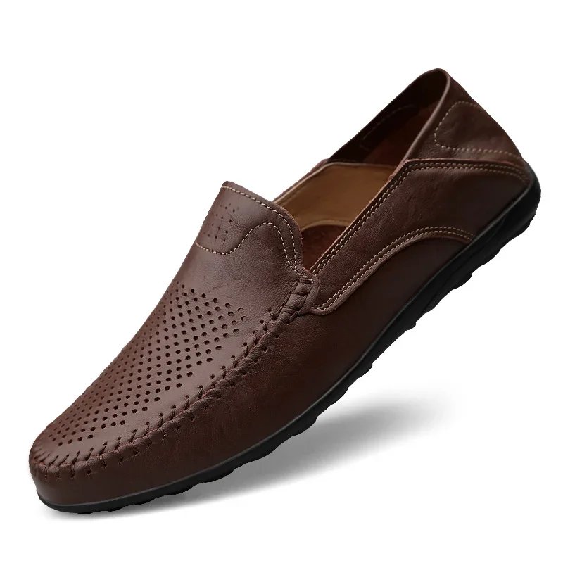 Genuine Leather Men Shoes Casual Italian Mens Loafers Moccasins Luxury Brand Formal Slip on Male Boat Shoes Zapatos De Hombre