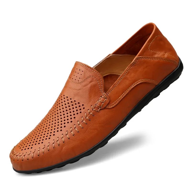Genuine Leather Men Shoes Casual Italian Mens Loafers Moccasins Luxury Brand Formal Slip on Male Boat Shoes Zapatos De Hombre