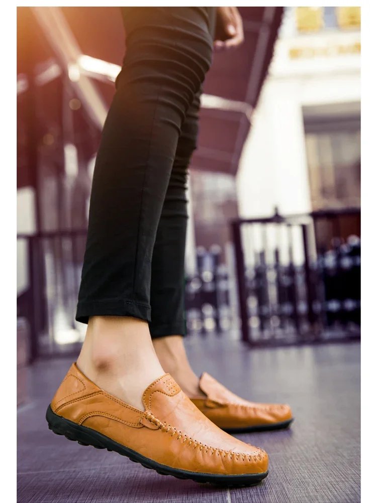 Genuine Leather Men Shoes Casual Italian Mens Loafers Moccasins Luxury Brand Formal Slip on Male Boat Shoes Zapatos De Hombre