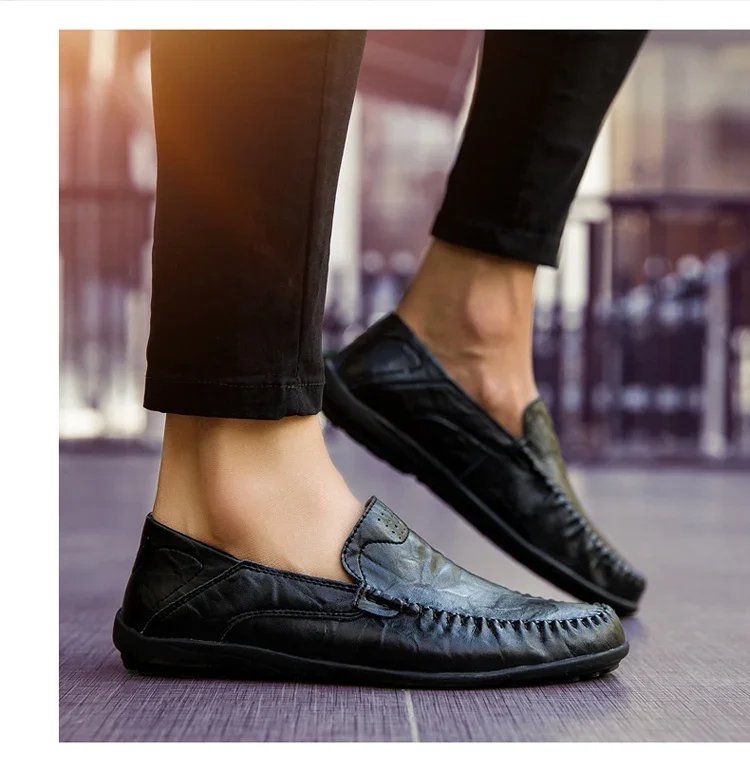 Genuine Leather Men Shoes Casual Italian Mens Loafers Moccasins Luxury Brand Formal Slip on Male Boat Shoes Zapatos De Hombre