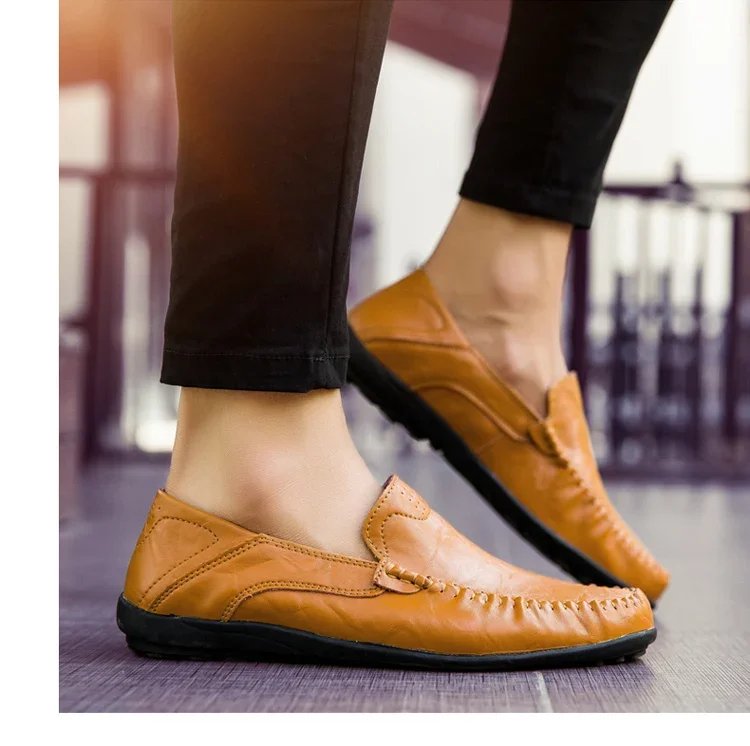 Genuine Leather Men Shoes Casual Italian Mens Loafers Moccasins Luxury Brand Formal Slip on Male Boat Shoes Zapatos De Hombre