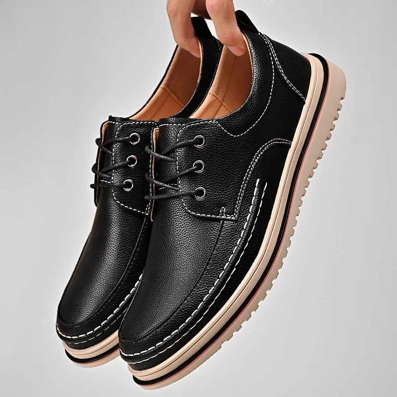 Golden Sapling Casual Business Shoes for Men Flats Leather Footwear Men's Leisure Derby Shoe Businessmen Dress Formal Loafer