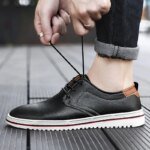 Golden Sapling Casual Business Shoes for Men Flats Leather Footwear Men's Leisure Derby Shoe Businessmen Dress Formal Loafer - Image 3
