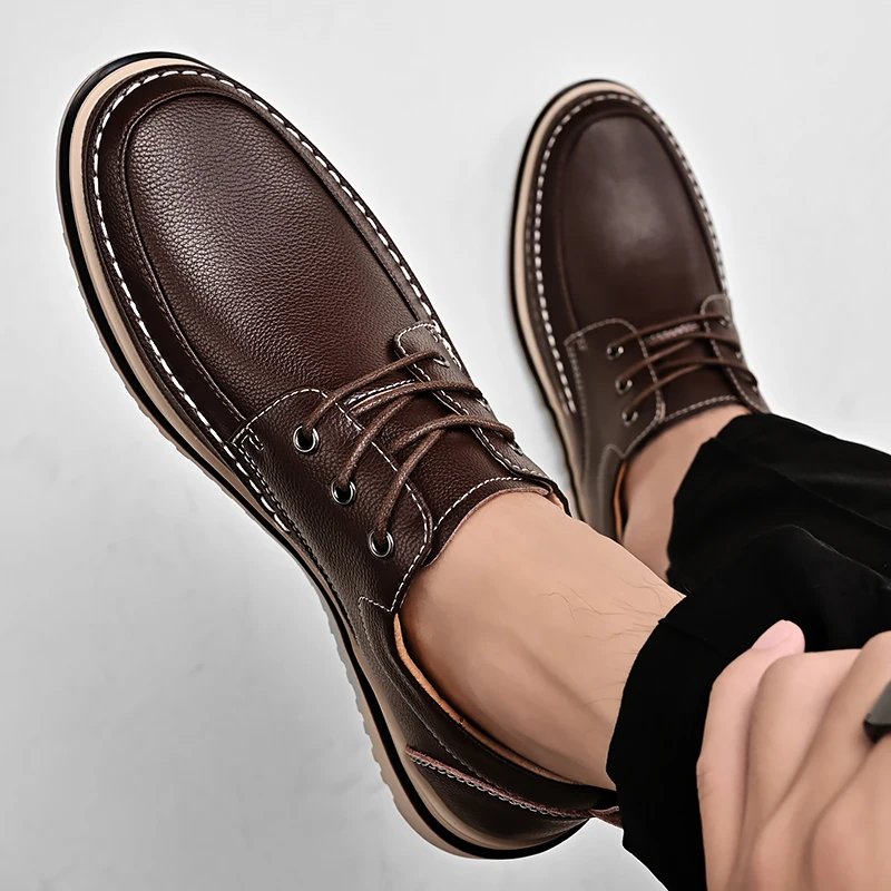 Golden Sapling Casual Business Shoes for Men Flats Leather Footwear Men's Leisure Derby Shoe Businessmen Dress Formal Loafer