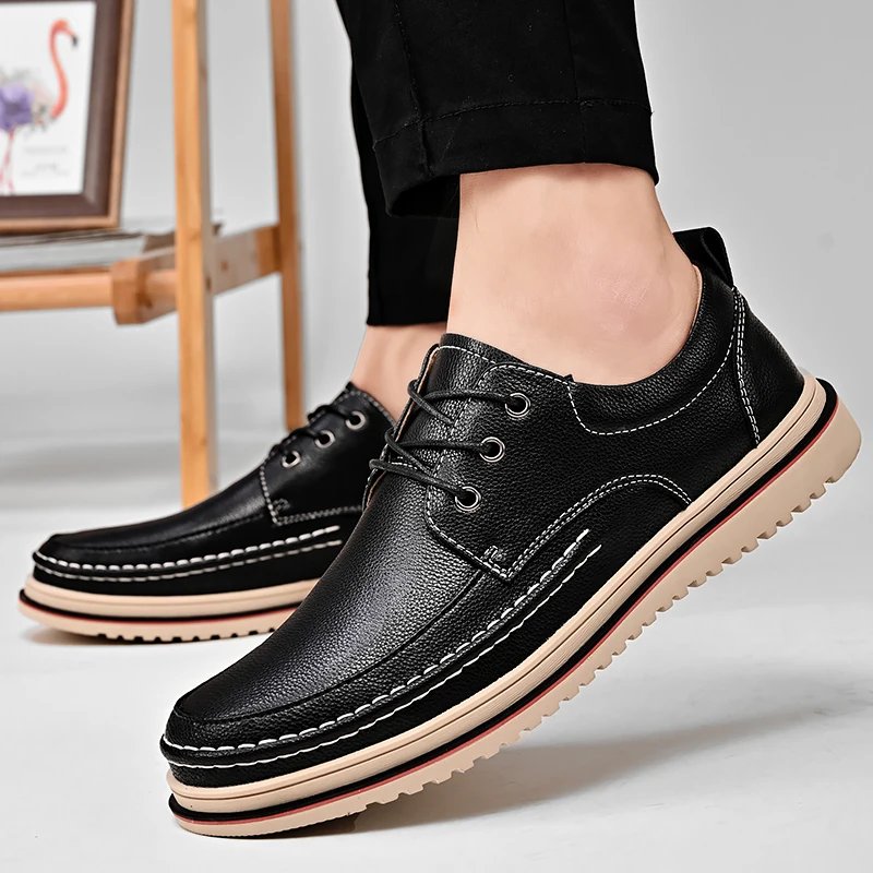 Golden Sapling Casual Business Shoes for Men Flats Leather Footwear Men's Leisure Derby Shoe Businessmen Dress Formal Loafer