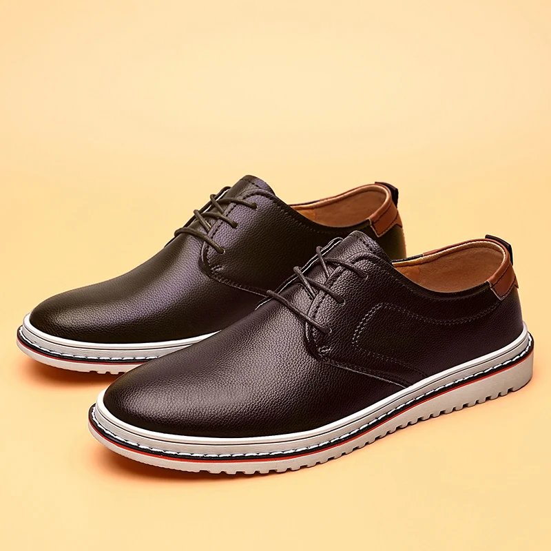 Golden Sapling Casual Business Shoes for Men Flats Leather Footwear Men's Leisure Derby Shoe Businessmen Dress Formal Loafer