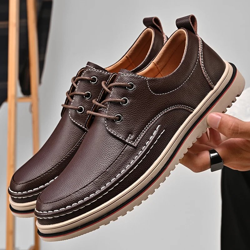 Golden Sapling Casual Business Shoes for Men Flats Leather Footwear Men's Leisure Derby Shoe Businessmen Dress Formal Loafer