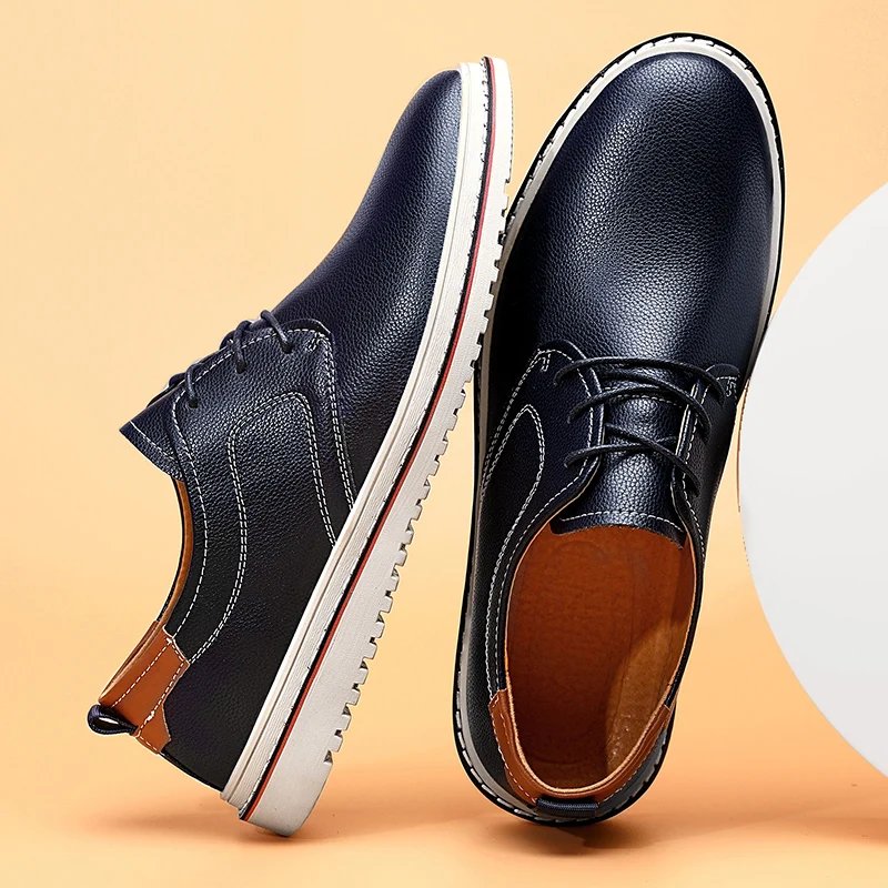 Golden Sapling Casual Business Shoes for Men Flats Leather Footwear Men's Leisure Derby Shoe Businessmen Dress Formal Loafer